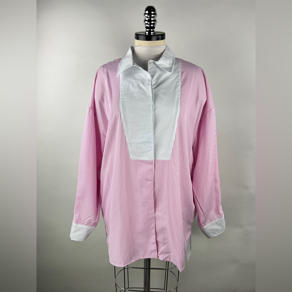 💚 3458. Button Front Long Sleeve Tunic Top